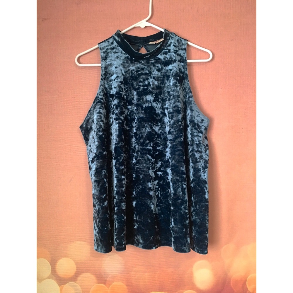 Crushed Velvet Blue Tank
